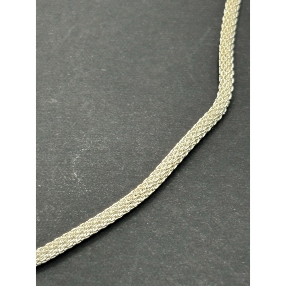 Vintage 18" Sterling Silver Mesh Chain Necklace 8 Grams 2.4MM G7 - Picture 7 of 9